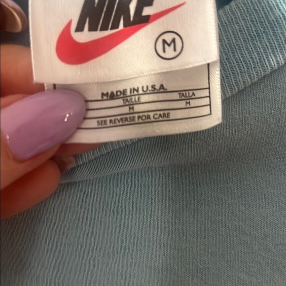 Y2K Nike Blue Short Sleeve Tee Casual Crew Neck - Picture 3 of 4